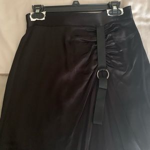 Zara Midi Skirt with Sheeny Fabric Buckle Detail